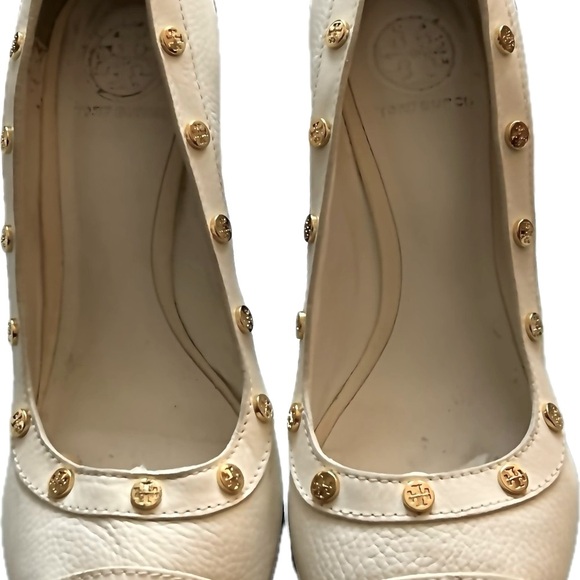 Tory Burch white wedge heels size 11 - Picture 3 of 7